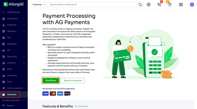arborgold payments sign up