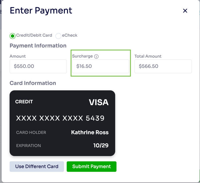 Surcharge Amount