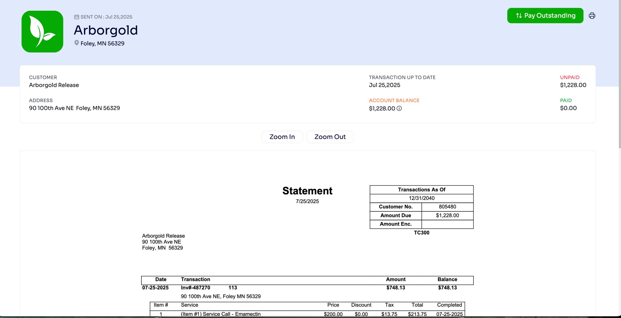 E-Statement and E-Statement Settings